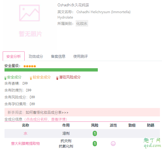 孕婦可以用O家永久花純露嗎 德國(guó)O家永久花純露成分表3